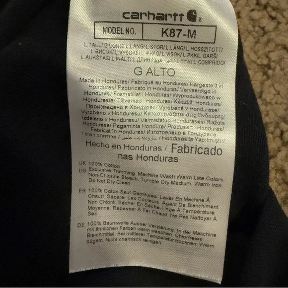 Carhartt loose fit heavy weight short-sleeve pocket T-shirt Black men’s Lg Tall - Picture 5 of 7